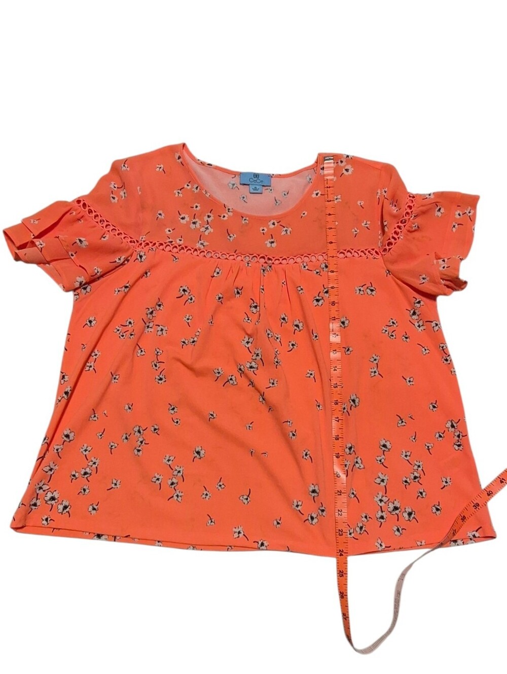 CeCe Vibrant Orange Blouse - Size XL - Picture 4 of 6